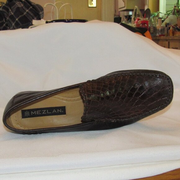 Mezlan Brown Genuine Crocodile Loafers/Moccasins Size 12 Made in Spain EUC - Picture 8 of 13